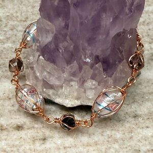 Murano Glass Candy Wire Wrapped Bracelet